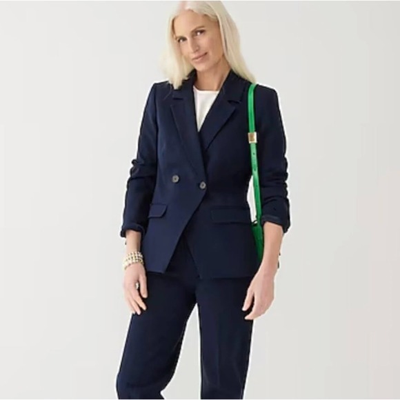 J.CREW Jackets & Blazers - J. Crew Womens Devon Blazer Size 2 Navy Nautical Yacht Coastal‎ Business